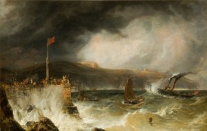 Packet Boat Entering Harbour, 1855 by Anthony Vandyke Copley Fielding