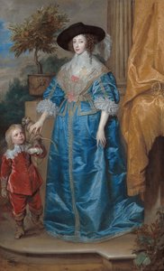 Queen Henrietta Maria with Sir Jeffrey Hudson by Anthony van Dyck