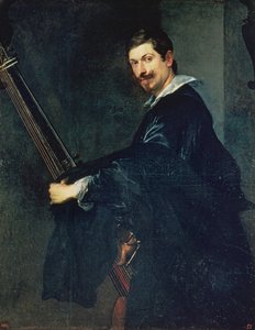 Man with a lute, portrait of the musician Jacob Gaultier, a lutenist at the English court by Anthony van Dyck