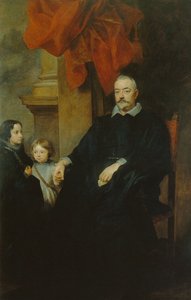 Portrait of a Genoese nobleman and two girls by Anthony van Dyck
