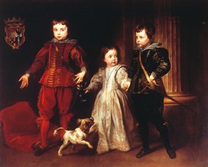 Three Children with Dog by Anthony van Dyck