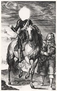 Headless equestrian portrait originally of Louis of France, engraved by Pierre Lombard (1612-80) by Anthony van after Dyck