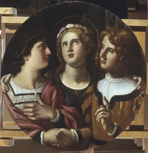 St. Cecilia between St. Tiburtius and Valerianus