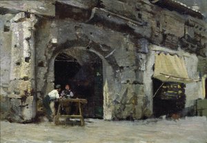 Rome, Dark Shops by Antoine Auguste Ernest Herbert or Hebert