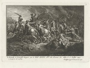 View of the Battle of Lauffeldt (Lafeld, near Maastricht) on 2 July 1747 during the War of Austrian Succession by Antoine Benoist