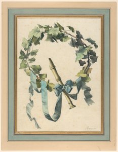 Trophy with Flute, Ivy and Blue Ribbon, 1780–90 by Antoine Berjon