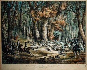 Hunting Deer in the Forest at Compiegne, 27th April 1818 by Antoine Charles Horace Vernet