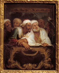 Moroccan ambassador Mohamed Temin attending a show in a lodge of the Italian comedy in Paris in February 1682