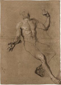 Study of a Male Seated Nude, for Bacchus by Antoine Coypel