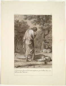 Aristomenes Mourning the Death of Socrates from the Bewitchment of Meroë (from Book 1 of Apuleius, "The Golden Ass") by Antoine Denis Chaudet