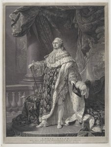 Le Sacre - Portrait of King Louis XVI in Coronation Regalia, engraved by Charles-Clément Bervic (1756-1822) by Antoine Francois (after) Callet
