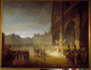 The Benediction of the Flags on the Square of the Cathedrale Notre Dame de Paris in 1804 by Antoine Jean (attr. to) Gros