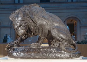 Lion with a Serpent ... by Antoine Louis Barye