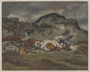 Rolling Tiger, c.1840 by Antoine Louis Barye