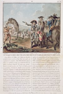 Attack on the trenches established in front of Denain, 1712, engraved by Louis Le Coeur, 1787