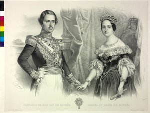 Queen of Spain and Her Husband Franz Isabella II