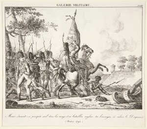 Menier (Hussar) Throws Himself Alone into the Line of an English Battalion, Kills the Ensign and Captures the Flag (Druten, 1795)