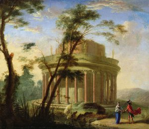 Landscape with an Ancient Temple by Antoine Pierre the Younger Patel