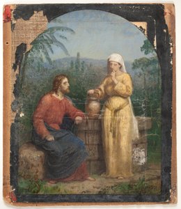 Oil Sketch for Jesus and the Samaritan Woman at the Well by Anton Dorph