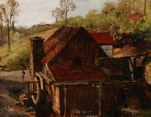 Behind a Watermill by Anton Eduard Kieldrup