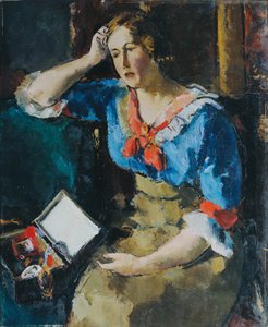 Seated Lady in Blue Blouse