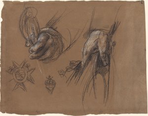 Hands Holding a Sword and a Tricorn by Anton Graff