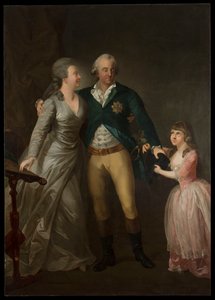 Portrait of Prince Karl August of Saxony with his wife Sophie and daughter by Anton Graff