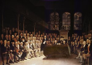 William Pitt Addressing the House of Commons on the French Declaration of Wars 1793 by Anton Hickel