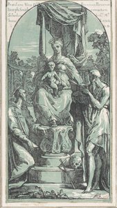 The Virgin and Child Enthroned, Saint Jerome at Lower Right, Saint Francis by Anton Maria Zanetti