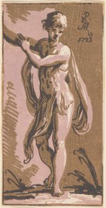 A Standing Youth Gesturing to His Right by Anton Maria Zanetti I, after Parmigianino