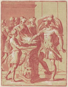 Mucius Scaevola Putting his Hand in a Fire by Anton Maria Zanetti I after Parmigianino