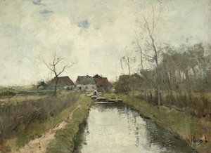 Cottage by a Ditch by Anton Mauve