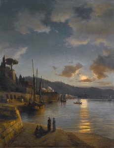 A Turkish Harbour in Moonlight