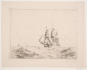 A Line Ship by Anton Melbye