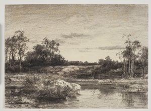 Landscape with a River or Lake in the Foreground by Anton Melbye