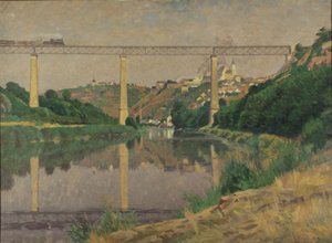City with Railway Bridge by Anton Nowak
