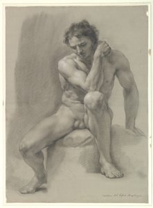 Seated Nude Male by Anton Raphael Mengs
