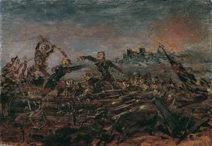Dance of Death on the Battlefield in Front of Burning Ruins