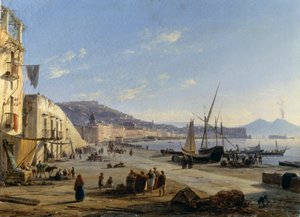 View of Naples with Vesuvius in background