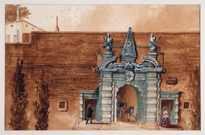 The Old Kärntnertor in Vienna from Outside by Anton Stutzinger