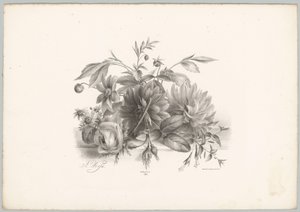 Roses, Dahlias, and Fuchsia by Anton Weiss