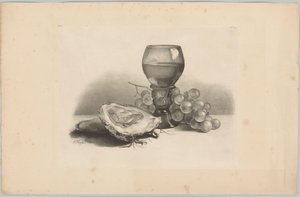 Still Life with Glass, Oysters, and Grapes (Flower and Fruit Studies, 3rd Issue)