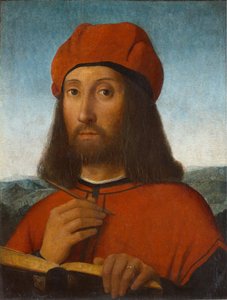 Portrait of a Man with Red Beret and Book by Antonello de Saliba