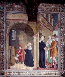 Life of St. Francesca Romana: A barrel of wine used by the saint for the poor is found miraculously full