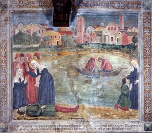 Life of St. Francesca Romana: A Man is Risen by the Saint After Being Drowned in the Tiber by Antoniazzo Romano