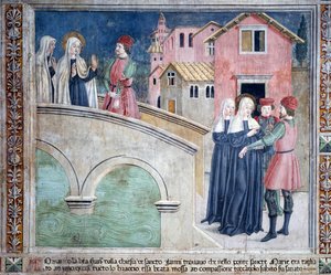 Life of St Francesca Romana: On Her Return to St John Lateran, the Saint Heals a Man with a Cut Arm