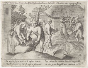 Threshing the Grain by Antonie Wierix (II) (possibly)