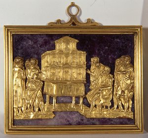 Bernardo Buontalenti Presenting a model of the facade of the cathedral of Santa Maria del Fiore by Antonio (fl.1578 1624) Giambologna (1529 1608) and Susini