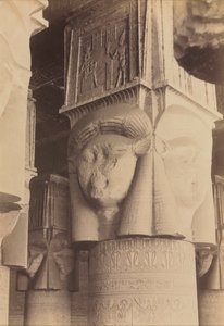 Dendera, Interior of the Temple, Hathor Capitals, c. 1870s - 1880 by Antonio Beato
