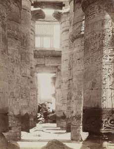 Hypostyle Hall in Temple of Karnak, view of the Hypostyle Hall by Antonio Beato